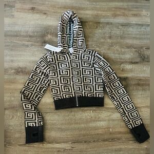 Brown/Cream Track Hoodie